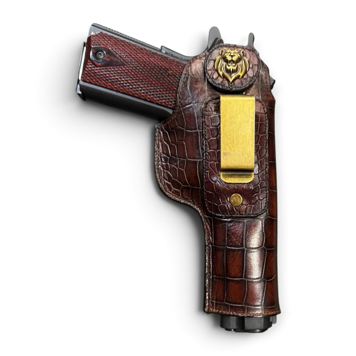1911 IWB PREMIUM CROCO LEATHER HOLSTER | BROWN