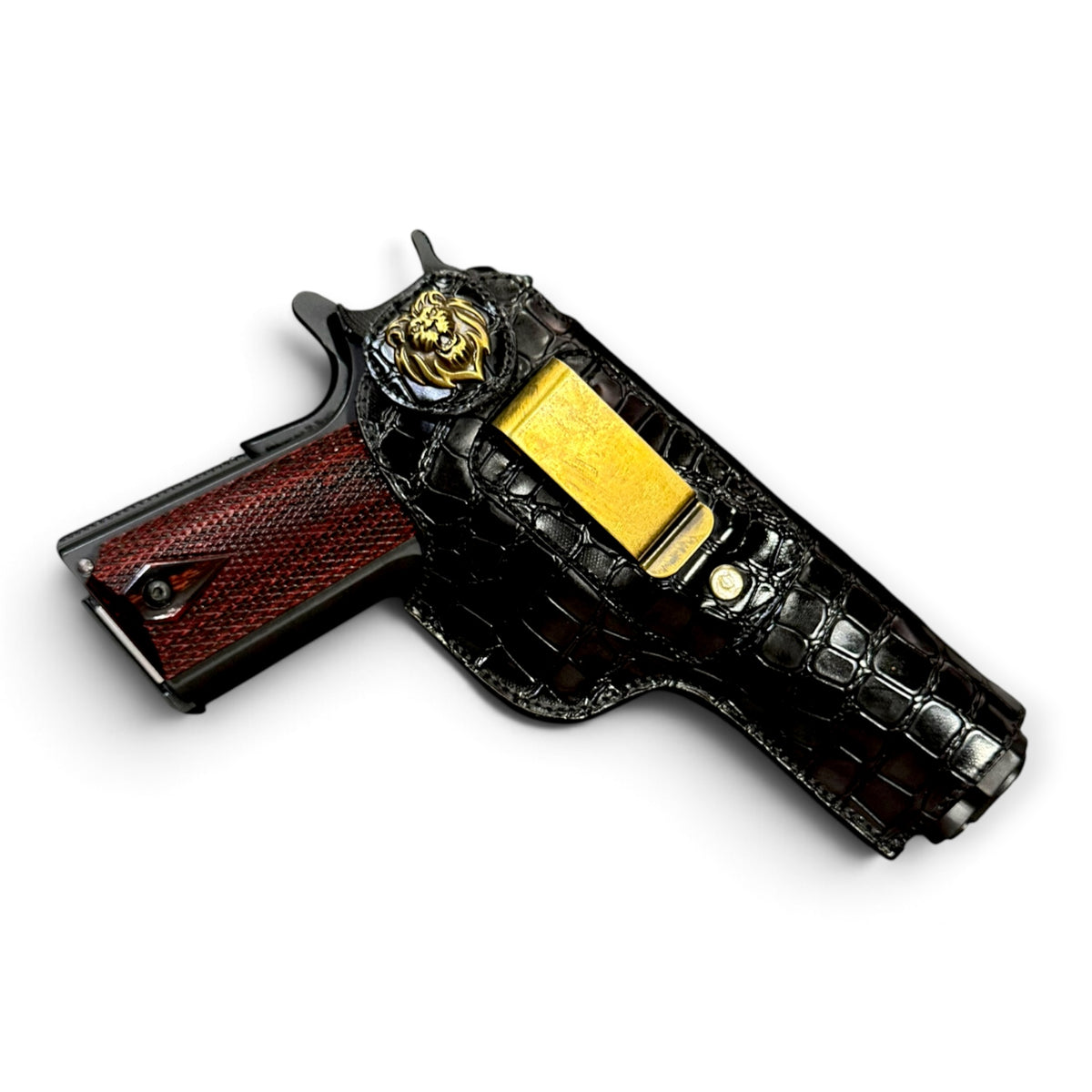 1911 IWB PREMIUM CROCO LEATHER HOLSTER | BLACK