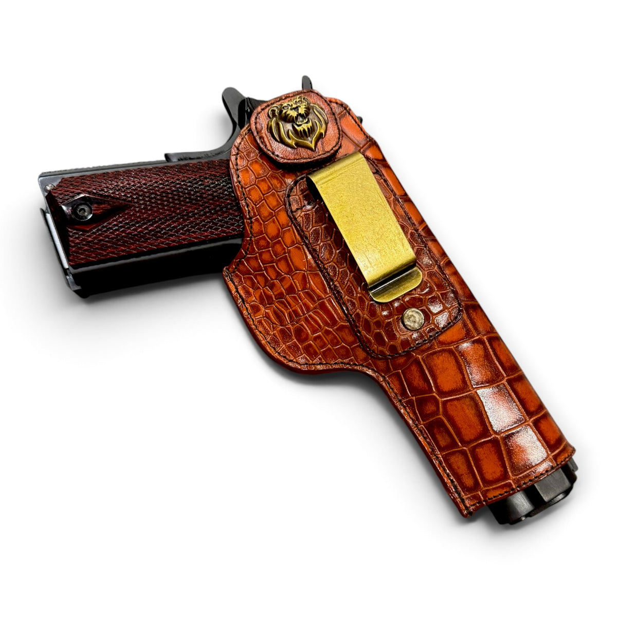 1911 IWB PREMIUM CROCO LEATHER HOLSTER | TAN