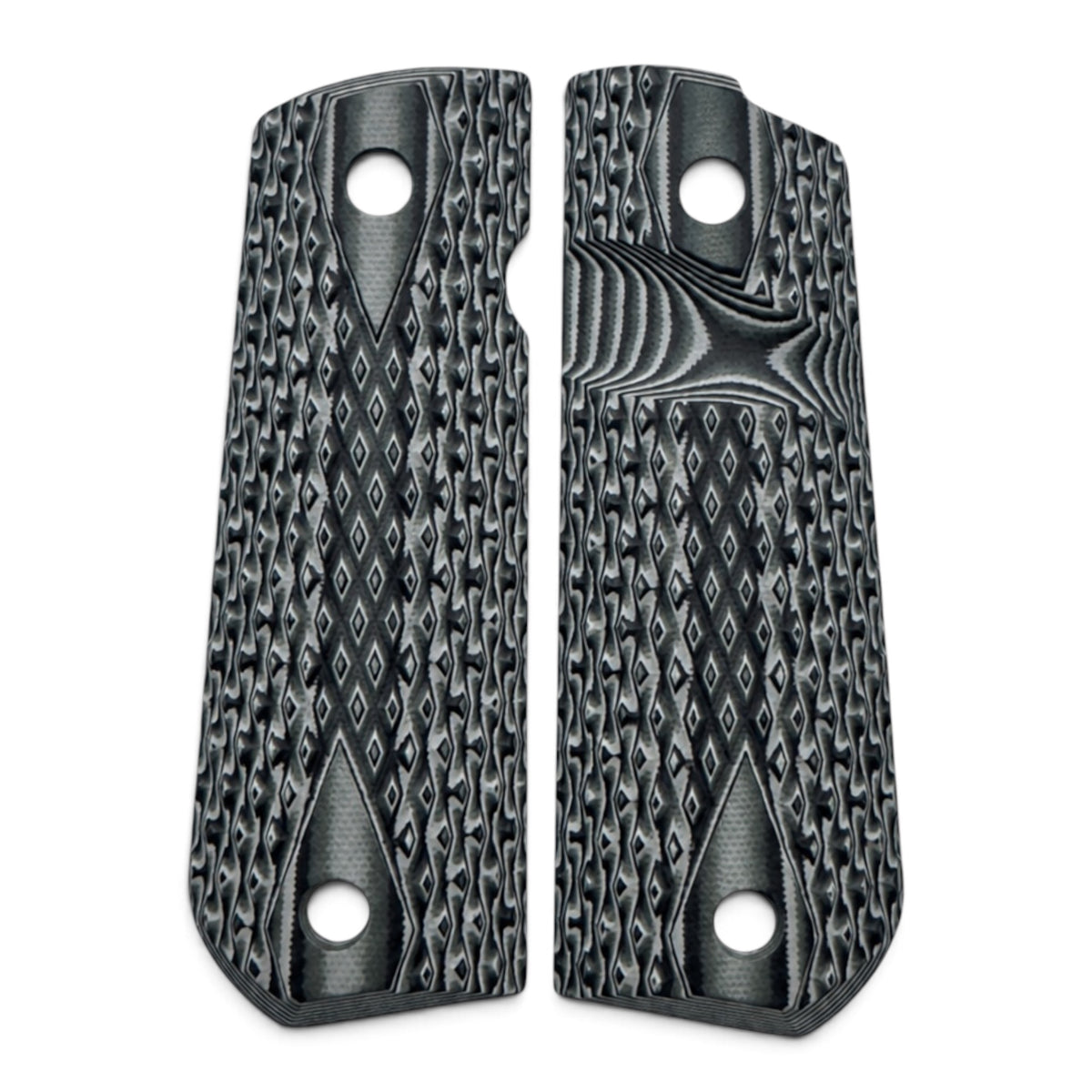 1911 DIAMOND CHECKERED EXTENDED THUMB ROUND BOTTOM