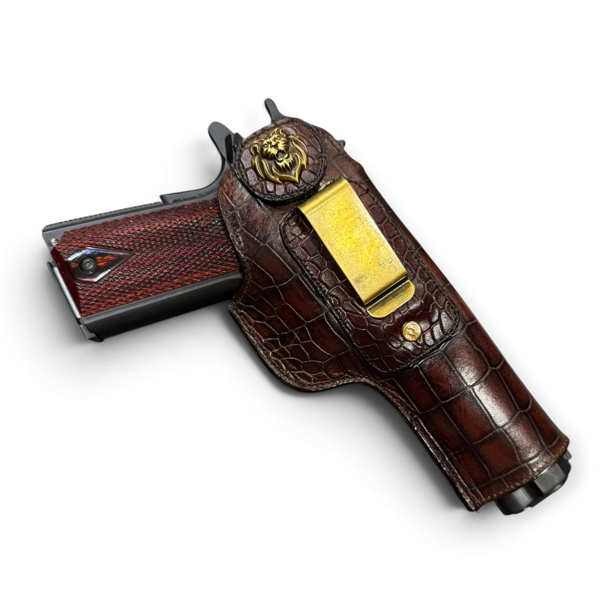 1911 IWB PREMIUM CROCO LEATHER HOLSTER | BROWN