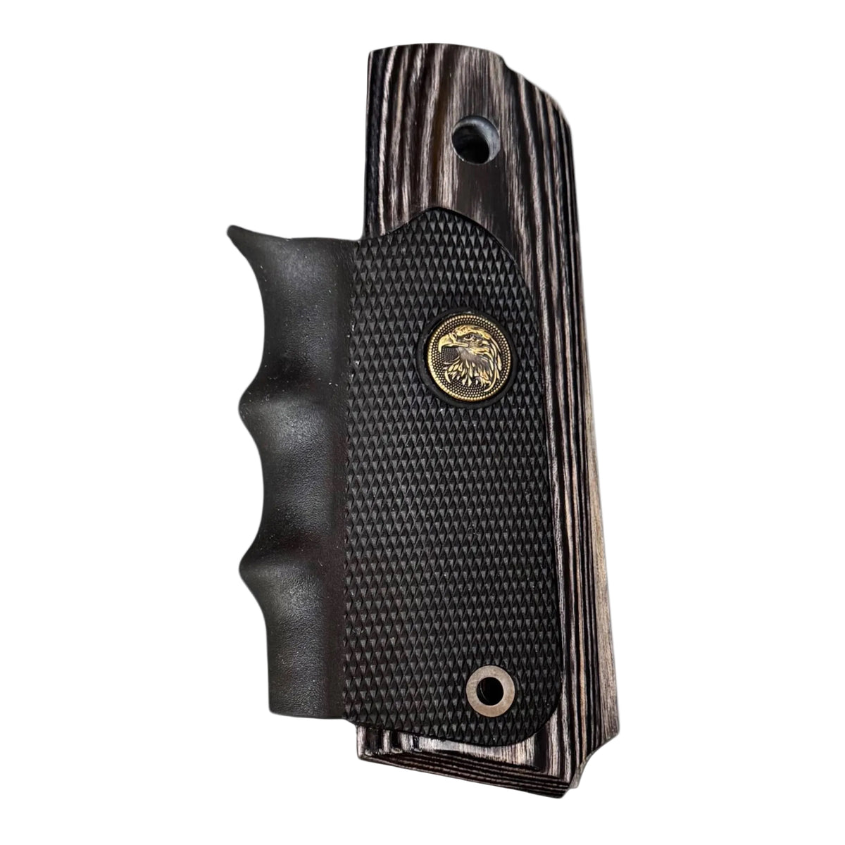 1911 RUBBER FINGER WOODEN GRIP