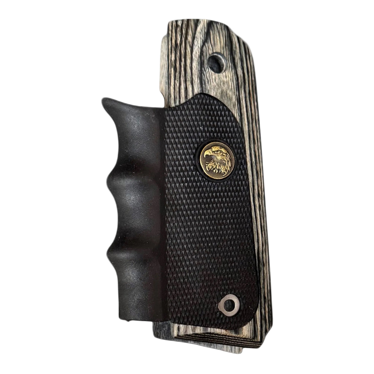 1911 RUBBER FINGER WOODEN GRIP