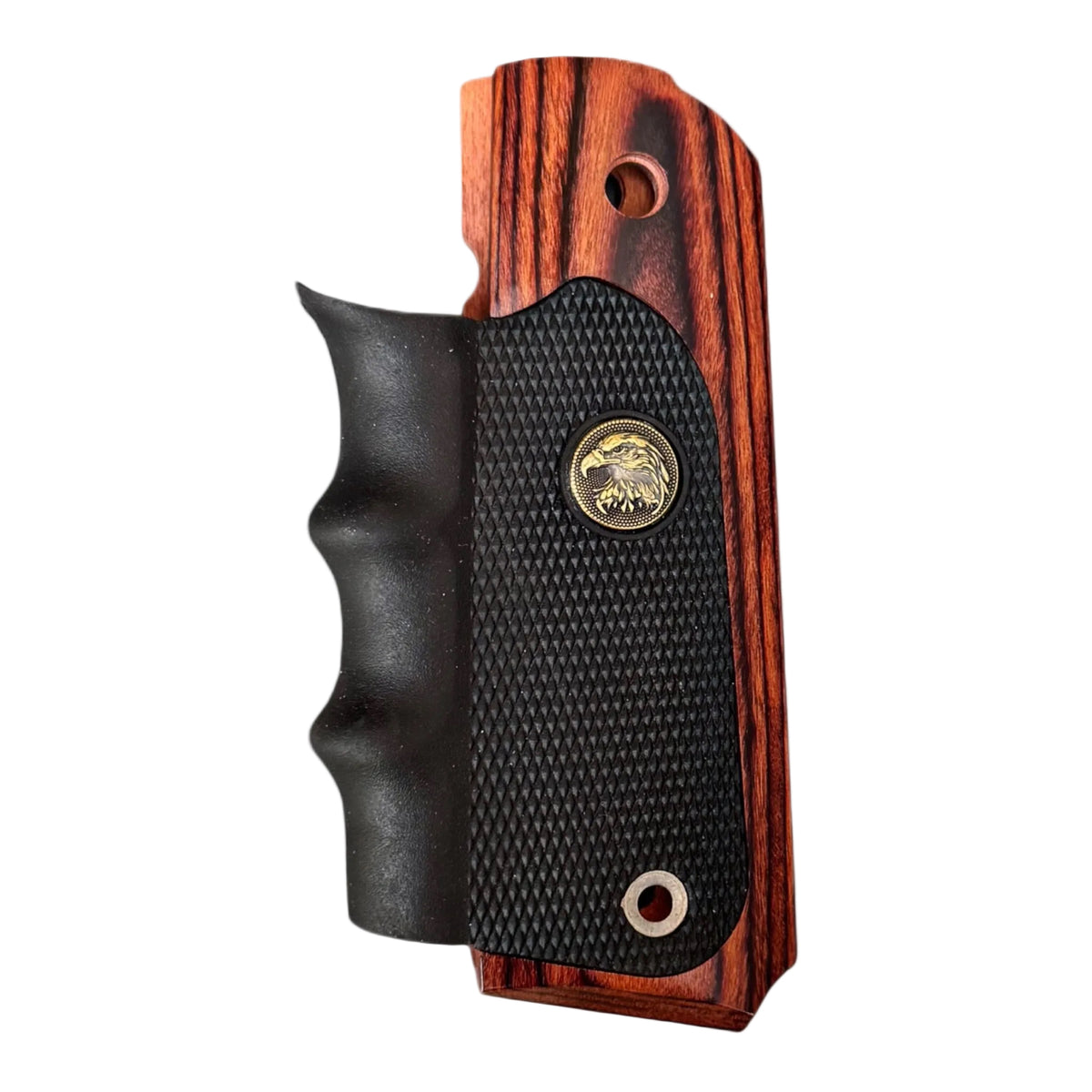 1911 RUBBER FINGER WOODEN GRIP