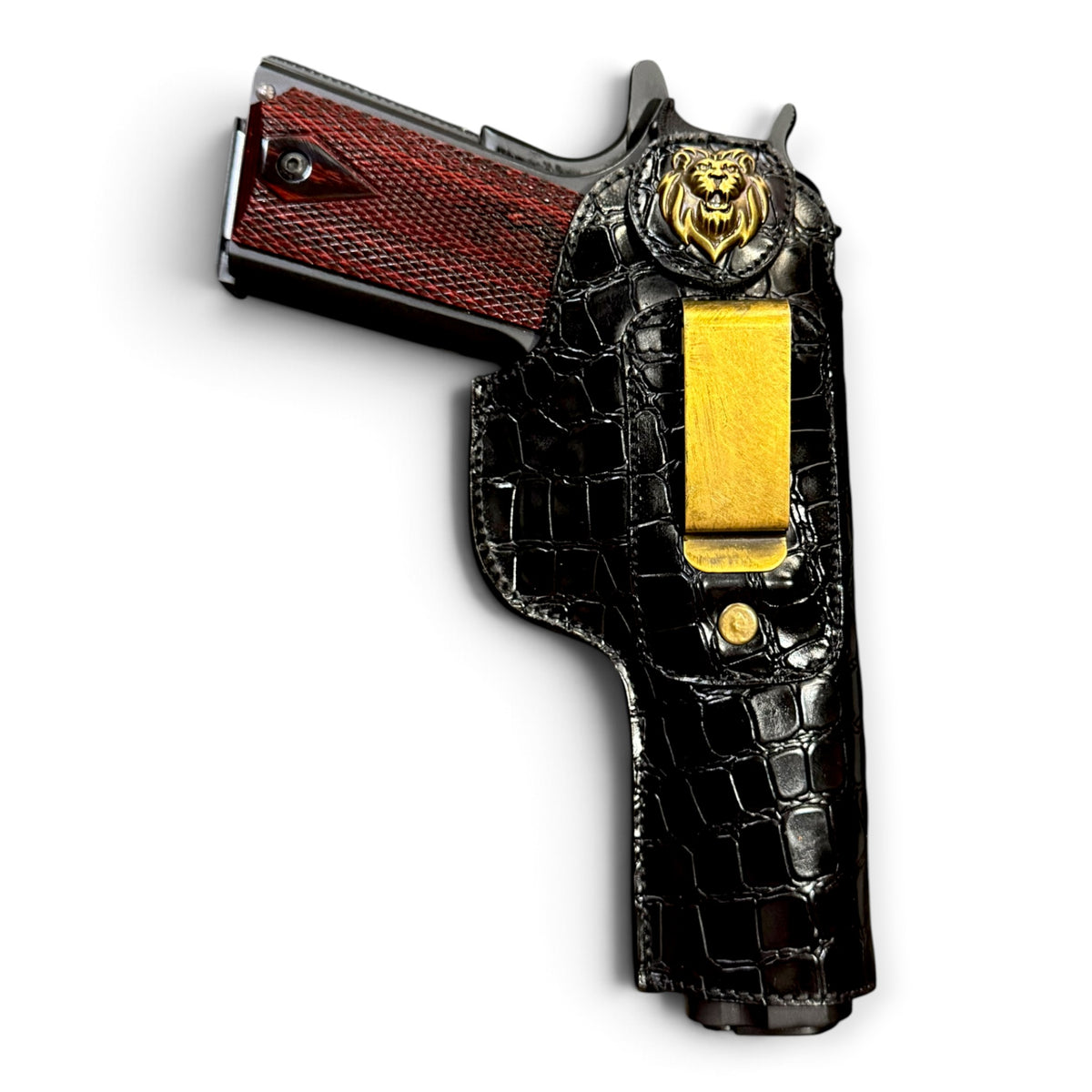 1911 IWB PREMIUM CROCO LEATHER HOLSTER | BLACK