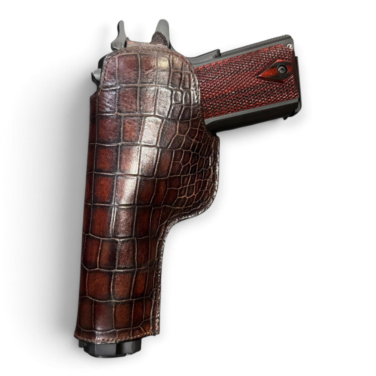 1911 IWB PREMIUM CROCO LEATHER HOLSTER | BROWN