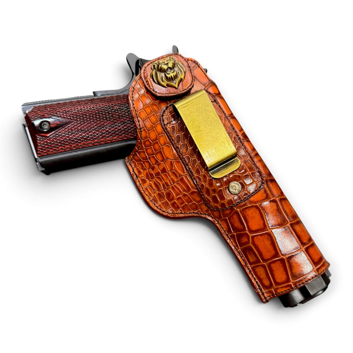 1911 IWB PREMIUM CROCO LEATHER HOLSTER | TAN