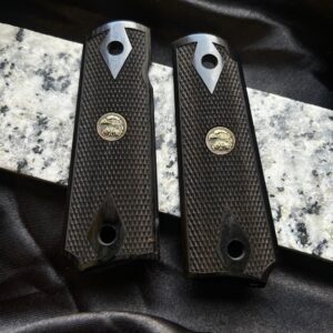 1911 Black Wood Diamond Checkered Grip